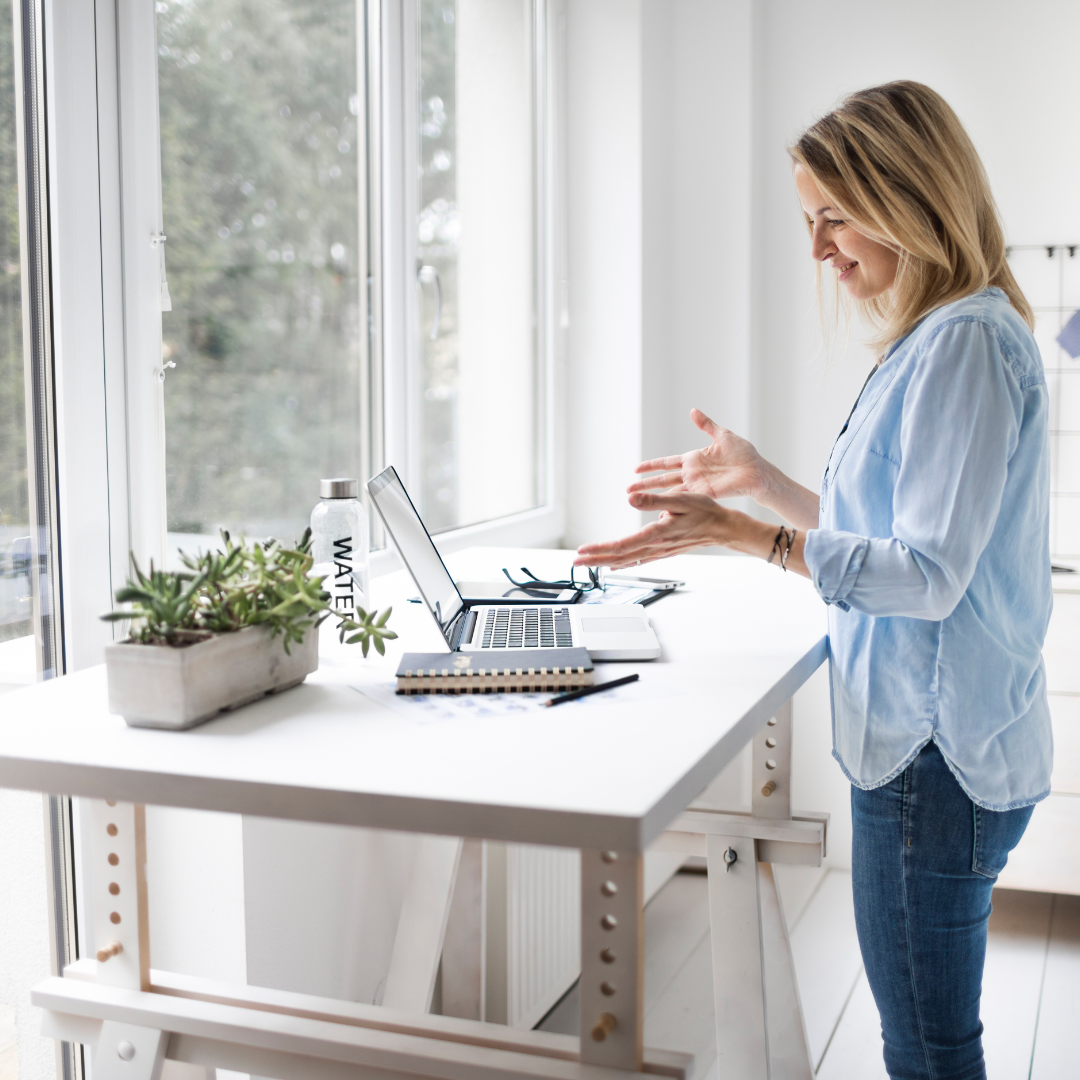 Sensory-sensitive entrepreneur workspace with ergonomic tools and calming environment.